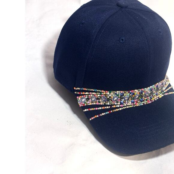 Handmade Rhinestone Hip Hop Boho Bling style Streetwear Baseball Cap Hat - Picture 6 of 9